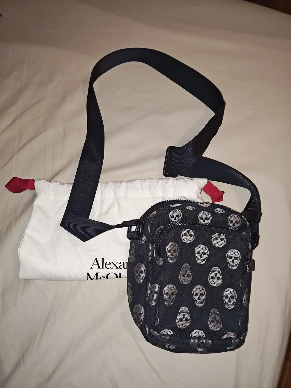 Alexander McQueen Black Skull Print Crossbody Bag